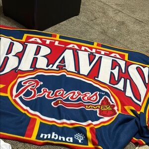 Atlanta Braves Fleece Blanket in Red and Blue